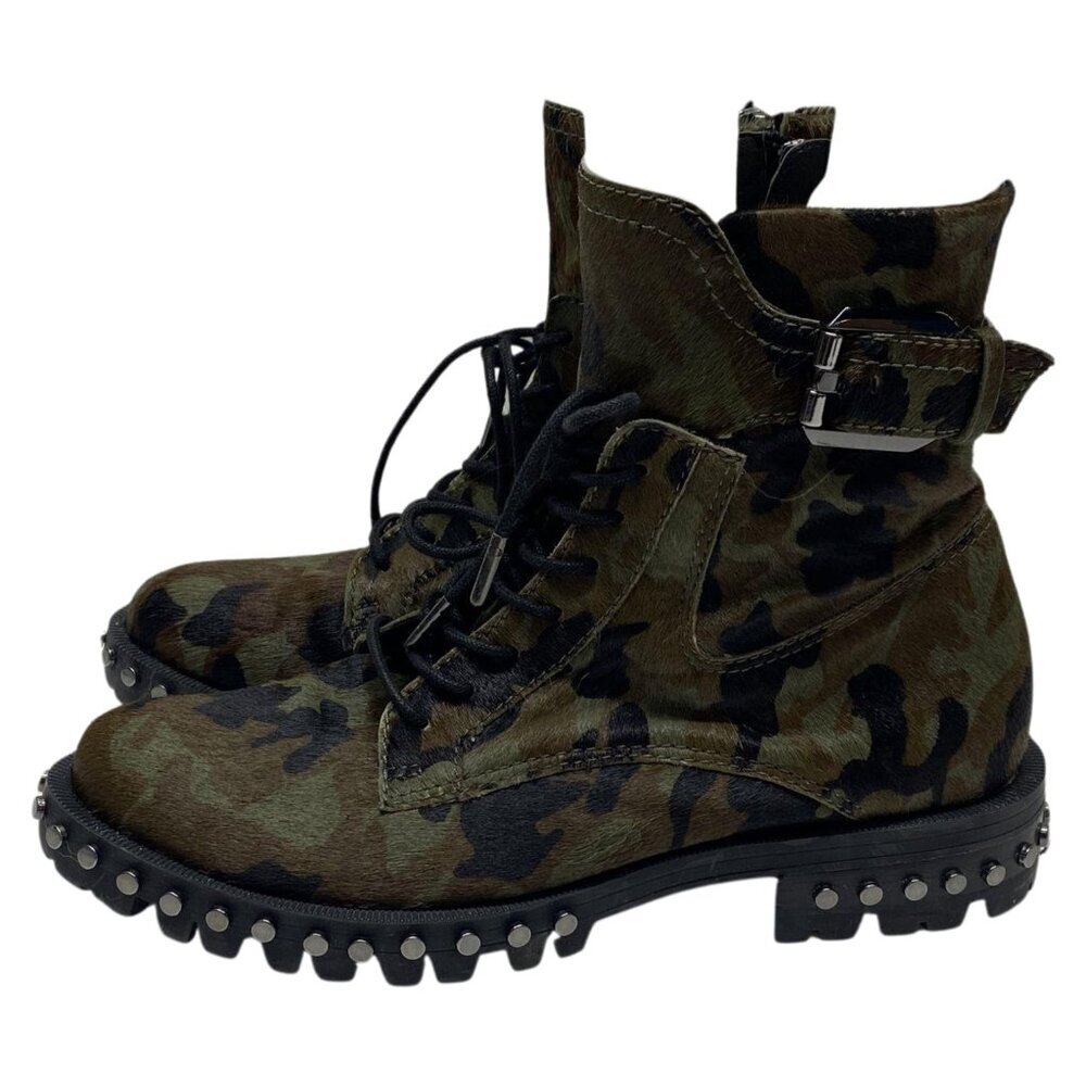 Dolce Vita Prest Lace Up Boot Camo Grunge Combat Moto Studded Streetwear Y2K 7 - Picture 3 of 8